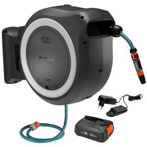 Gardena Akumulátorový nástenný box PowerRoll XXL, súprava, 40 m, biely