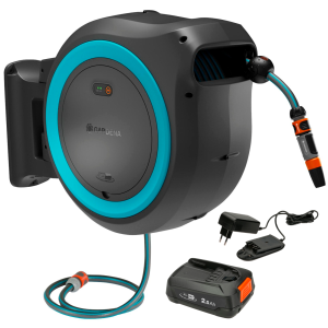 Gardena Akumulátorový nástenný box PowerRoll XXL, súprava, 40 m, tyrkysový